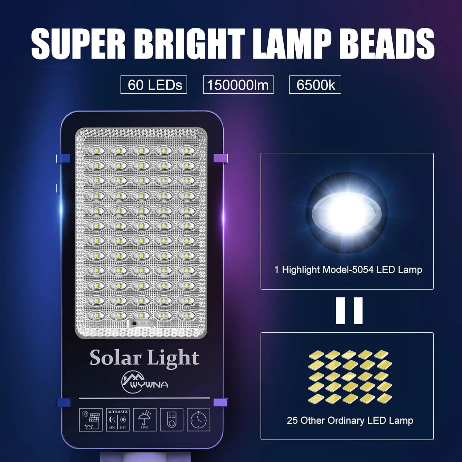 10000W Solar Street Lights Outdoor - 6500K Solar Parking Lot Lights Commercial Dusk to Dawn, Heavy Duty Split Type LED Solar Street Light Remote Control, Street Lights Solar Powered for Yard (2Pack)