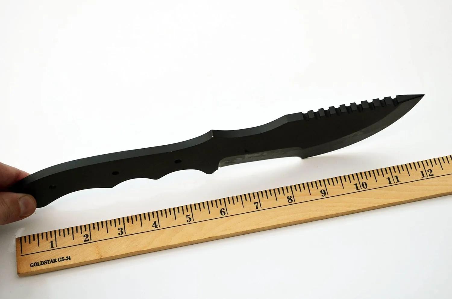 1095 High Carbon Steel Tracker Knife Blank, Black Powder Coated, For Knifemakers (1095 Black Powder Coated, 5.875 Inch Blade)