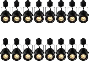 10W H Track Lighting Heads,Dimmable LED Track Light Heads for Accent Retail Artwork,3000K Warm White, Linear Track Light H Type - 120V 24°Angle Halo Type 16Pack (Black)