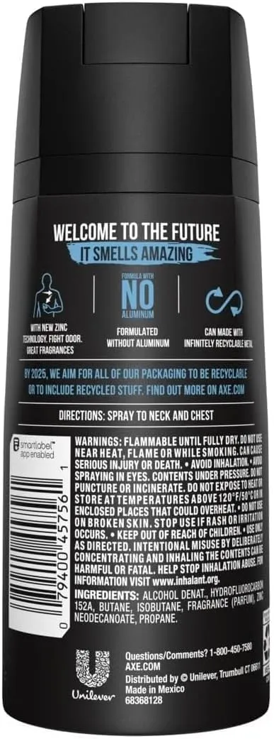 12 AXE body spray deodrant Anit-Aerspirant (12X 150 ml/5.07 oz, Mix within the available kinds)
