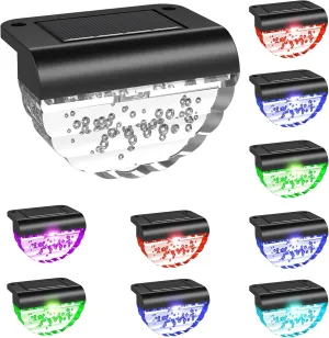 12 Pack Solar Deck Lights Outdoor, Solar Step Lights Waterproof for Outside, Yard, Patio, Garden, Pool, Railing, Stairs, Fence (Color Changing)