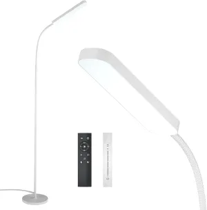 15w/1000lm Bright LED Floor Lamp with 4 Color Temperature and Stepless Dimmer, Remote and Touch Control Reading Lamp, Adjustable Gooseneck LED Floor Lamp for Living Room