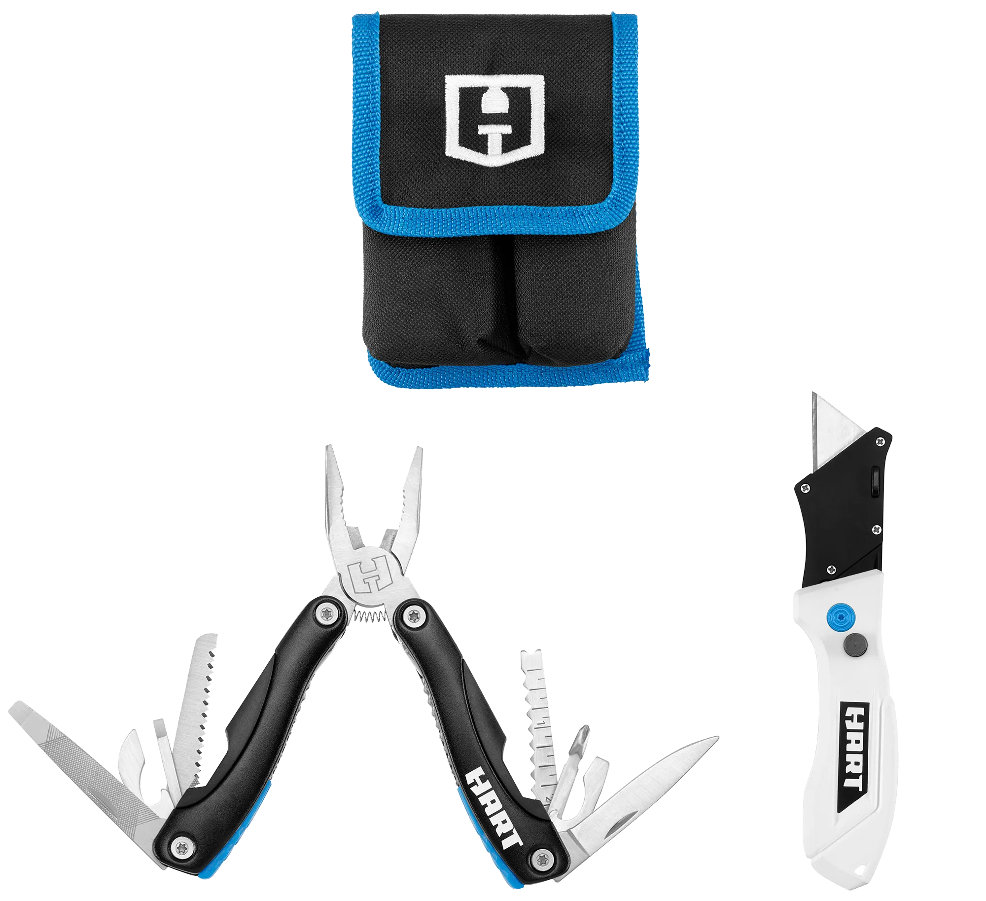 16-IN-1 Multi-Tool & Compact Flip Utility Knife Combo with Storage Pouch