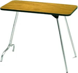 1632O All Purpose Oak Finish 16" x 32" Folding Portable Table - Ideal for Camping, Arts and Crafts, and More