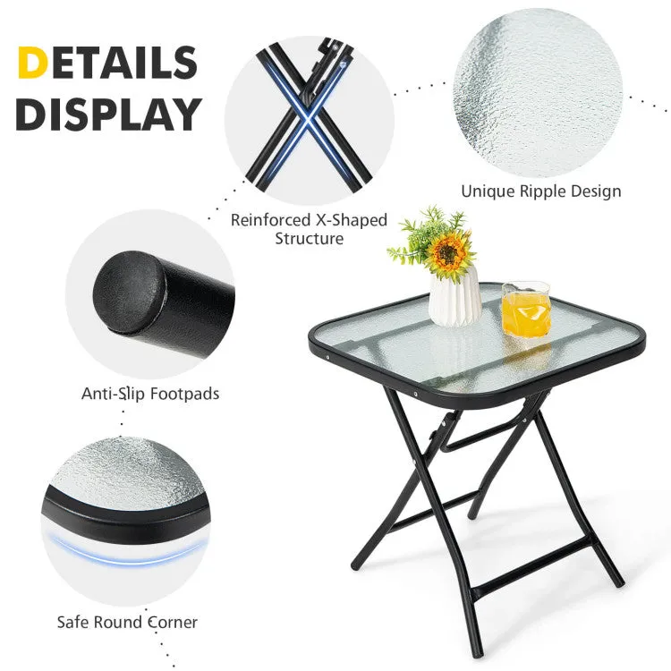18 Inch Square Patio Bistro Table with Rustproof Frame