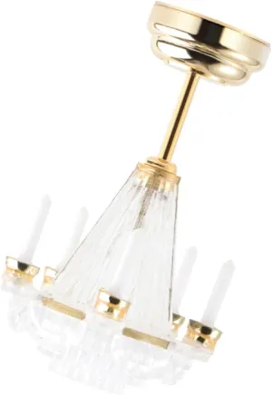 1pc Mini House Decor Accessory Realistic Mini Ceiling Lamp Model Unique Chandelier Decoration for Dollhouse LED Hanging Light for Miniature Scene Enhancements
