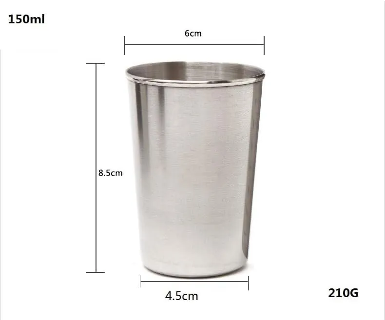 1SET Outdoor Hiking Travel Portable Stainless Steel Water Cup Four-Piece Set Including Storage Case(Large)