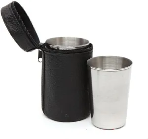 1SET Outdoor Hiking Travel Portable Stainless Steel Water Cup Four-Piece Set Including Storage Case(Large)