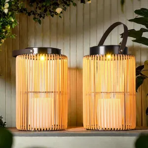 2 Pack Solar Lanterns for Outdoor Waterproof, ZBLUXBZ Outdoor Table Lamp for Outside Hanging Solar Lights, LED Garden Cordless Lights Perfect for Patio and Pathway Lighting (11-inch Height, Yellow)