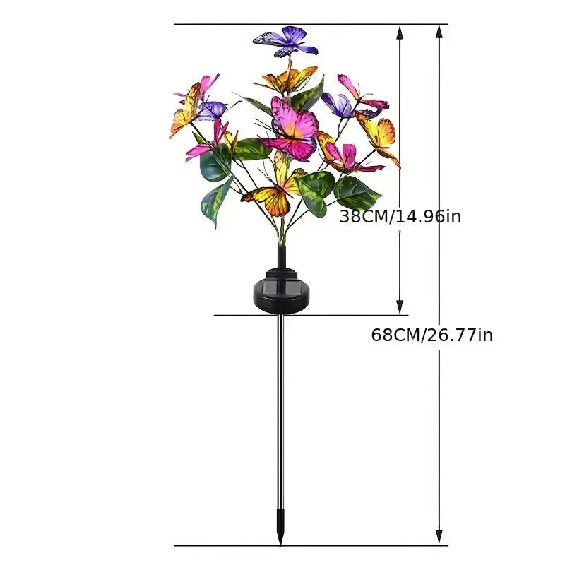 2-Pack: Solar-Powered Butterfly Flower Lamp