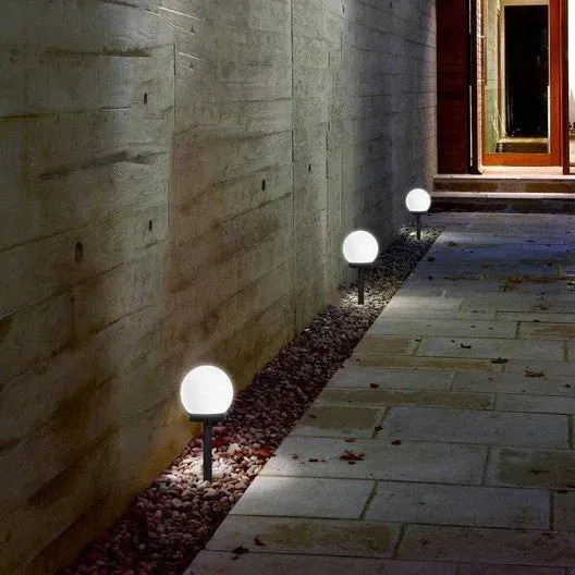 2-Piece: LED Outdoor Globe Powered Garden Light