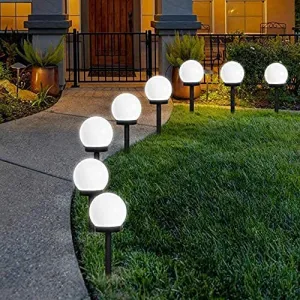2-Piece: LED Outdoor Globe Powered Garden Light