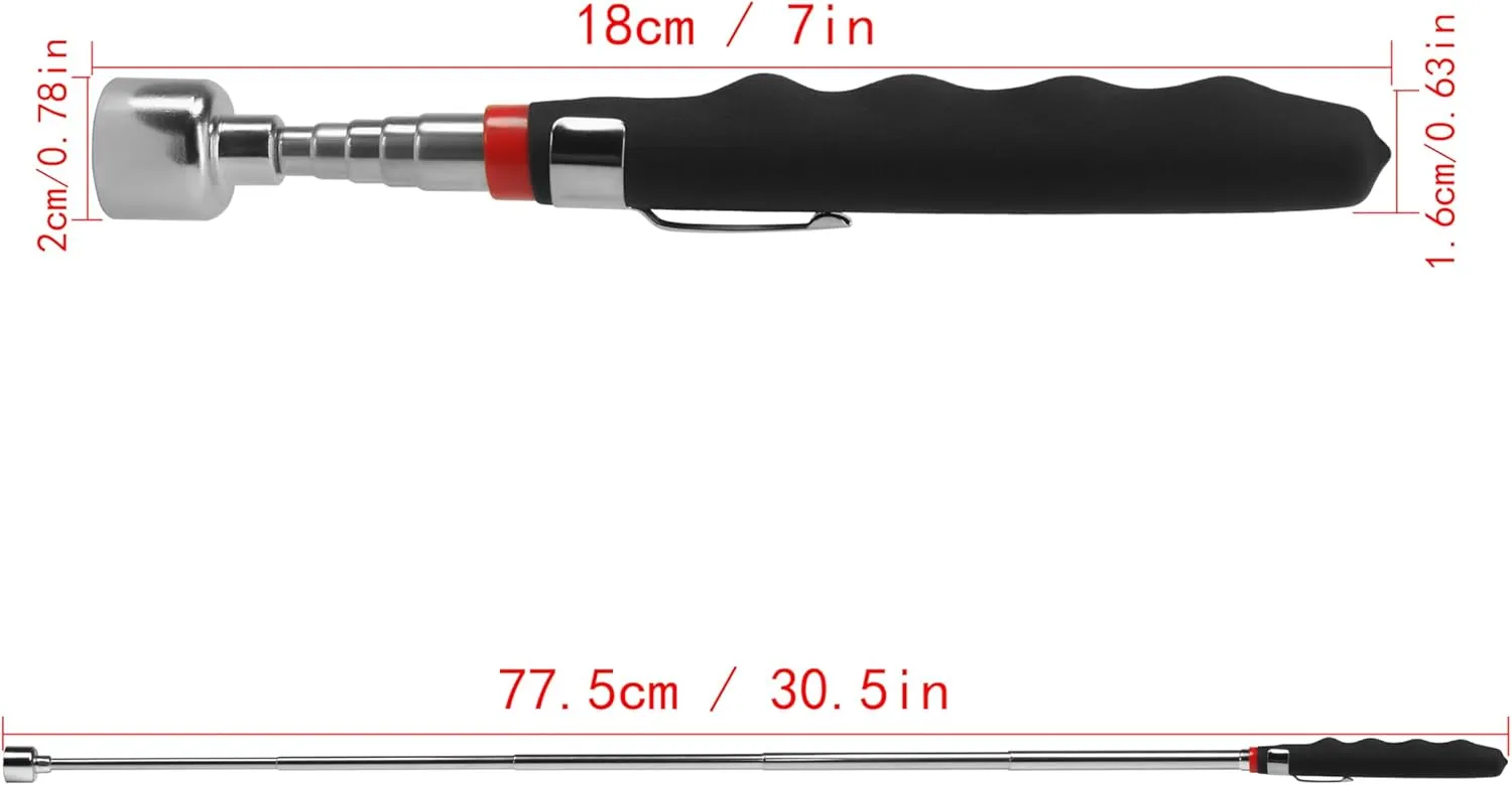 20lb Telescoping Magnetic Pick Up Tool Extendable 31" Telescopic Magnet Stick Useful for Hard-to-Reach,Sink Drains Automotive Gifts for Men Women Husband Birthday Father's Day,Christmas(3PCS)