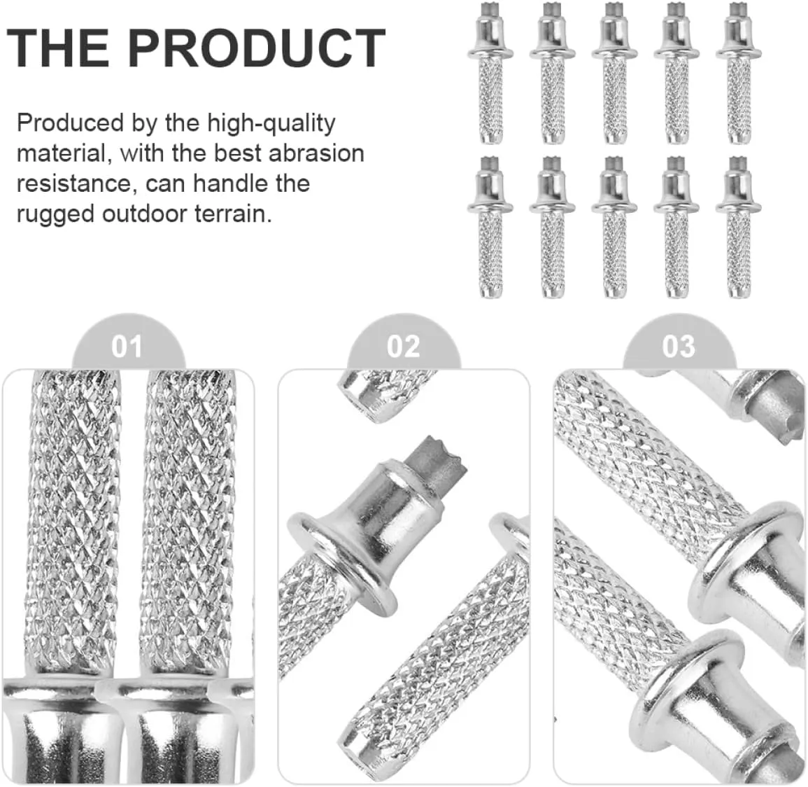 20pcs Trekkingwalking Poles Tips Tips, Tungsten Trekking Pole Stick for Cane Alpenstock Universal Hiking Rod Carbide Replacement Mountaineering Standard Tip Walking Steel