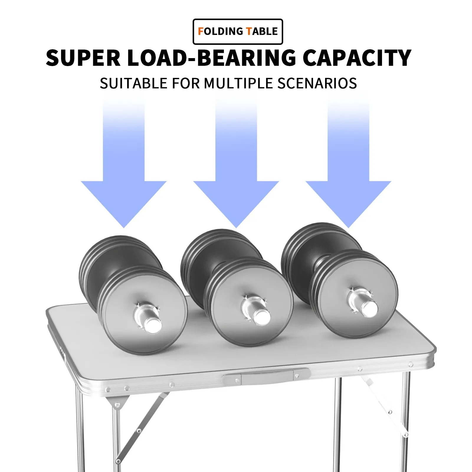 2.6FT/80CM Aluminum Folding Table Camping Table Portable Catering Dinner Table for Picnic Garden Party Bbq,80X60X69Cm
