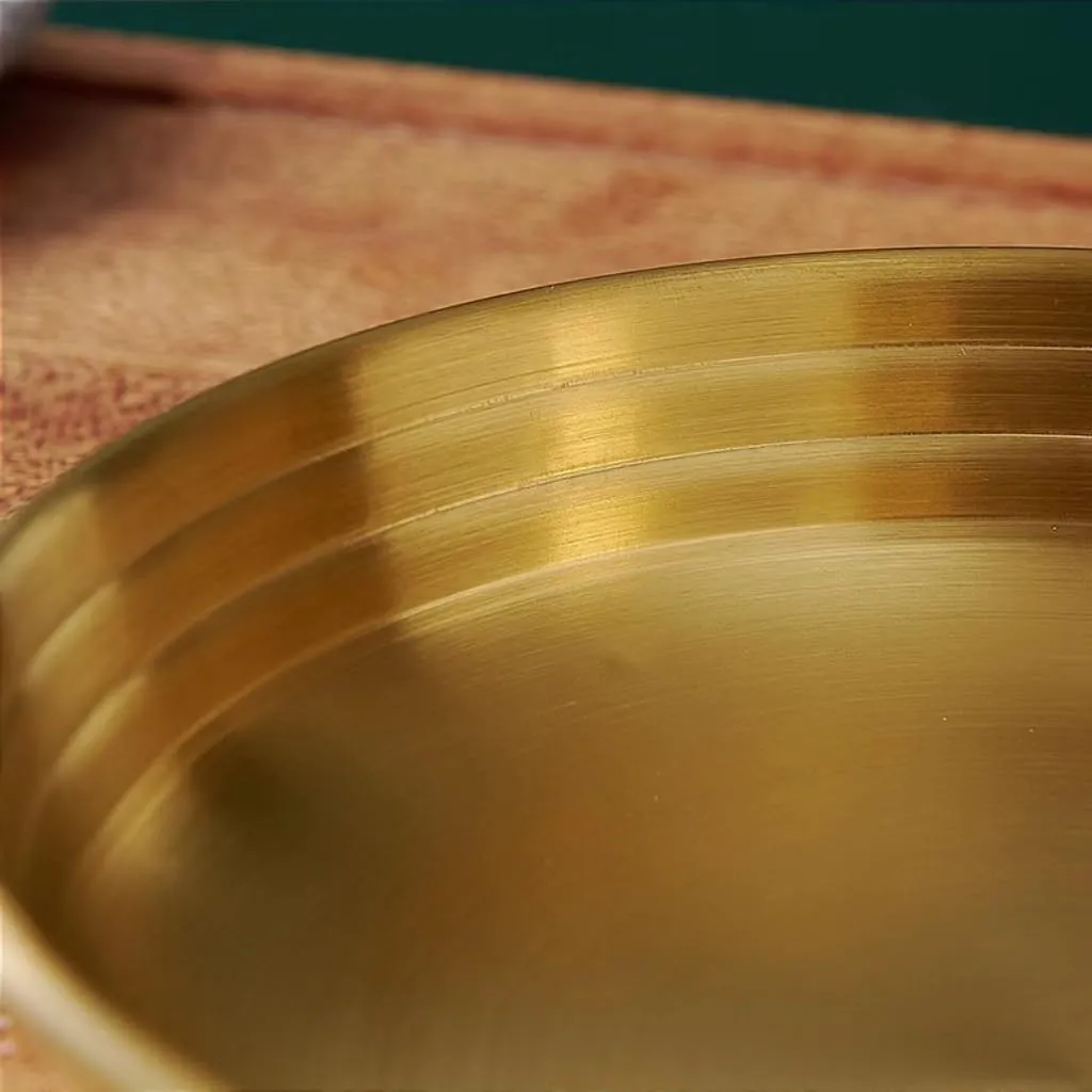 2PCS Korean Style 304 Stainless Steel Plate Outdoor Hiking Portable Tableware(Gold1,Medium)