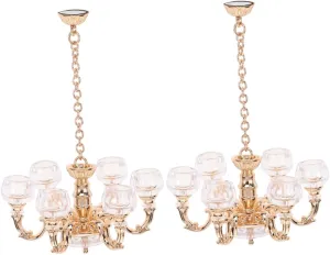 2pcs Miniature Ceiling Lamp Dollhouse Hanging Light Model Scale Craft Accessory for Unique Home Decoration for Miniature Furniture Scenarios