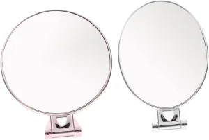 2pcs Vanity Mirror Oval Cosmetic Mirror Woman Dual-Side Makeup Mirror Round Makeup Mirror Women Cosmetic Mirror Dual-Side Cosmetic Mirror Dressing Table Mirror Square Aluminum Miss