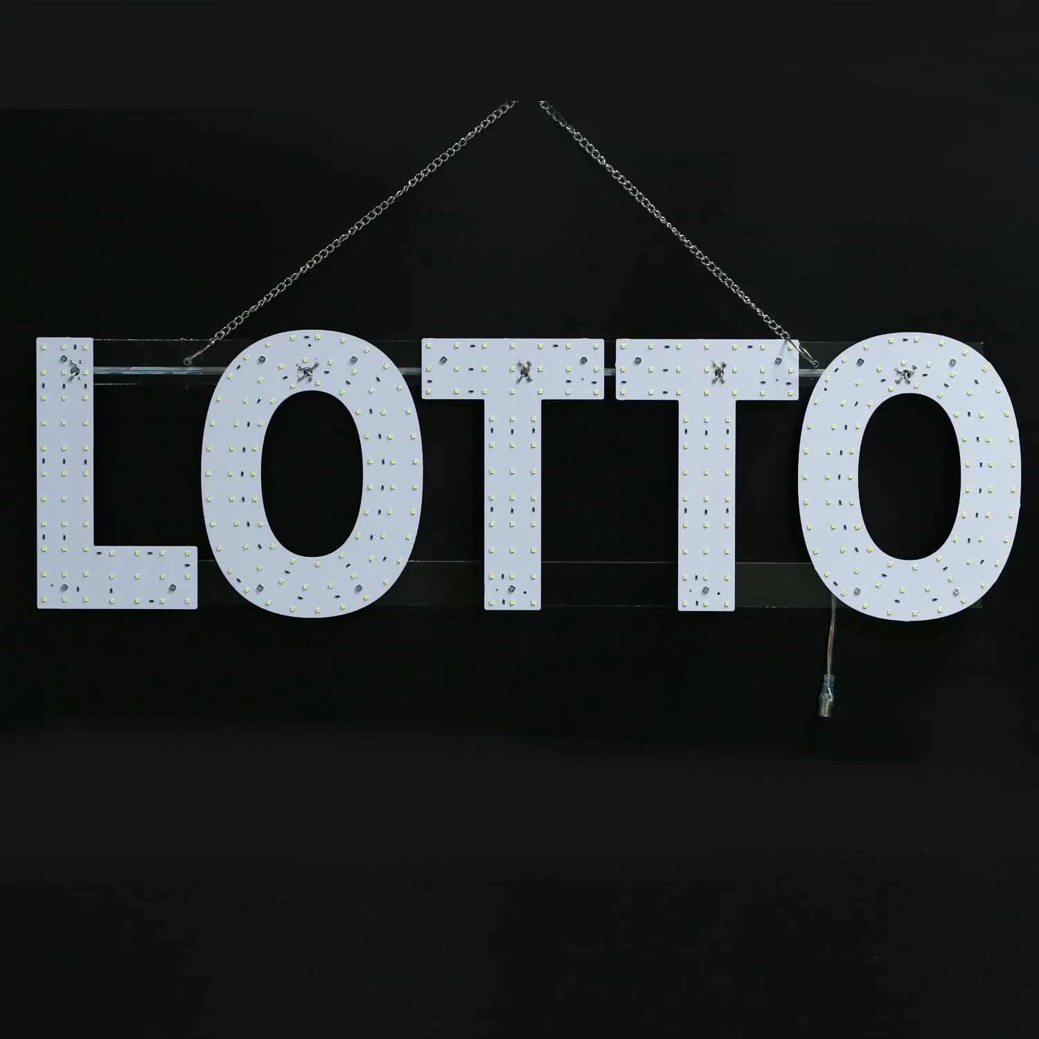 30"x10" Large LED LOTTO Signs for Smoke Shops, Super Bright Unique Design LOTTO Sign with Hanging Installation, High Visibility LOTTO Sign for Stores Retail Shops Window (White)