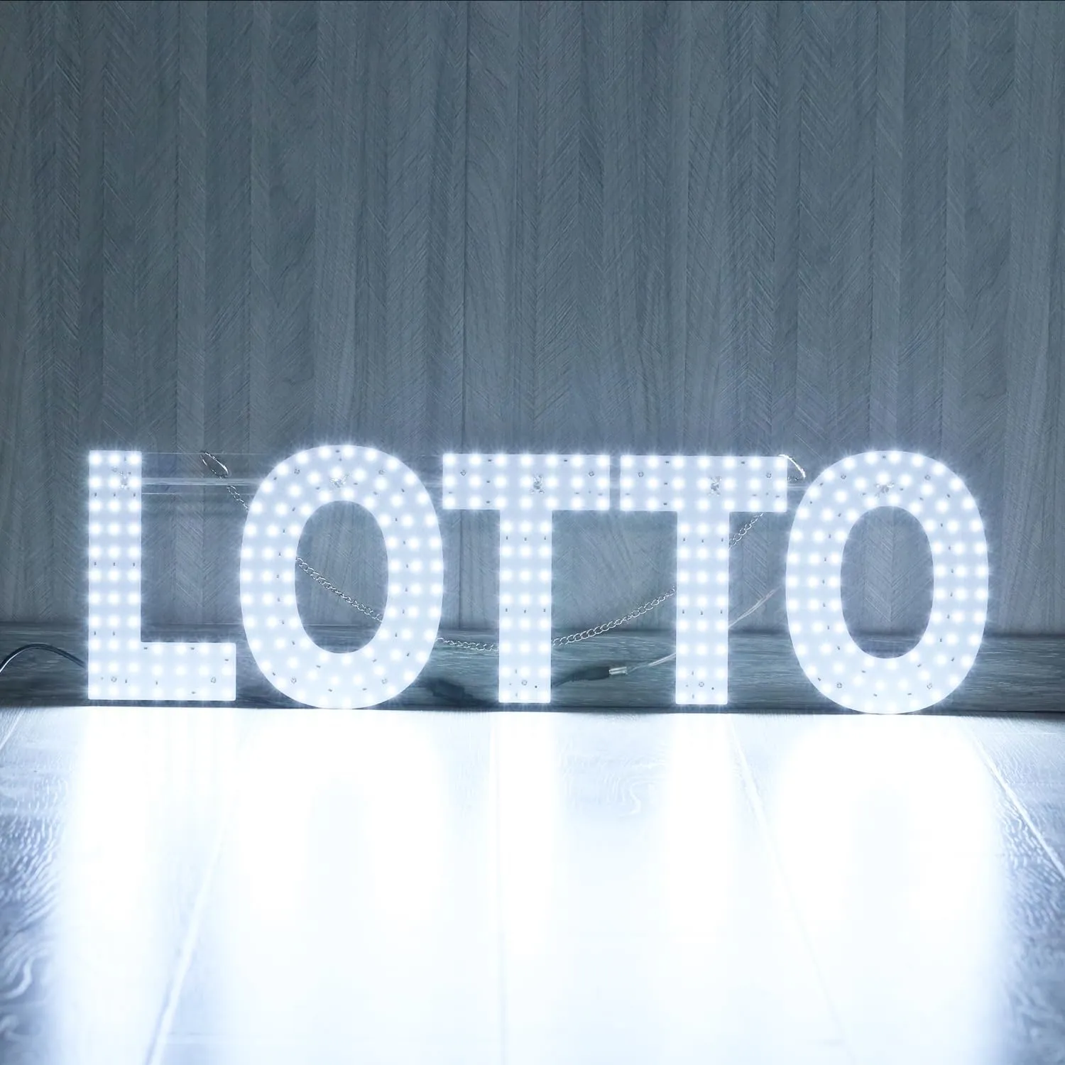 30"x10" Large LED LOTTO Signs for Smoke Shops, Super Bright Unique Design LOTTO Sign with Hanging Installation, High Visibility LOTTO Sign for Stores Retail Shops Window (White)