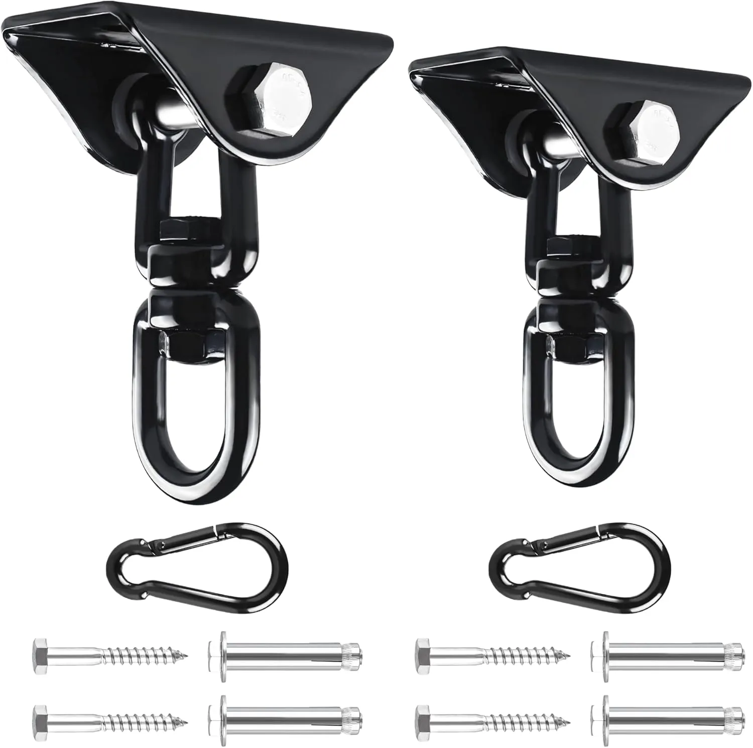 360°Rotating Hammock Hanging Kit - Heavy Duty Hanging Hooks for Swing Hanging Hook kit Stainless Steel 1000 lb Loading Hammock Hooks for Trapeze, Yoga, Boxing Bag, Hammock Chair