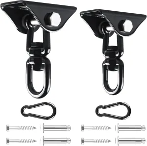 360°Rotating Hammock Hanging Kit - Heavy Duty Hanging Hooks for Swing Hanging Hook kit Stainless Steel 1000 lb Loading Hammock Hooks for Trapeze, Yoga, Boxing Bag, Hammock Chair