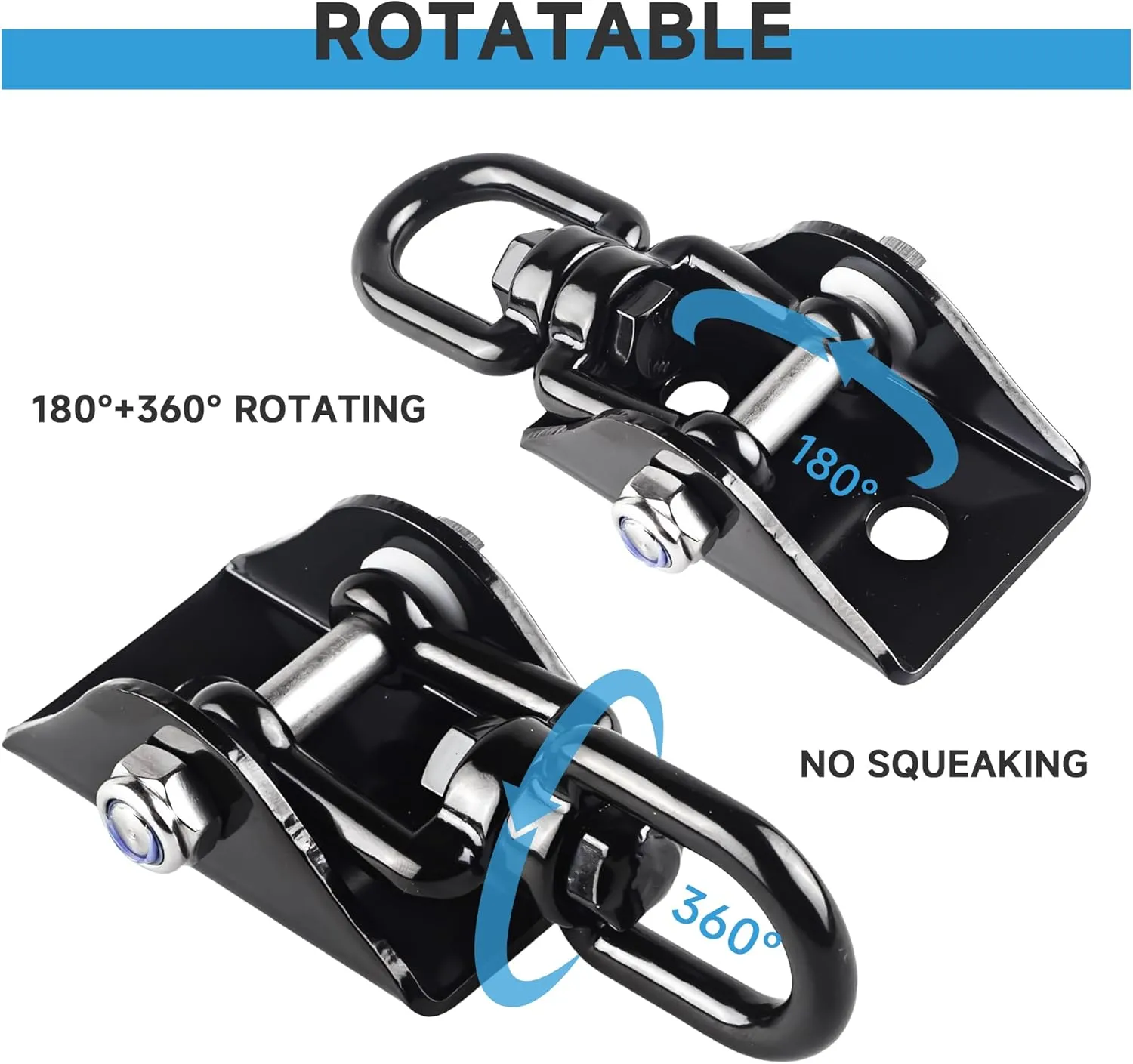 360°Rotating Hammock Hanging Kit - Heavy Duty Hanging Hooks for Swing Hanging Hook kit Stainless Steel 1000 lb Loading Hammock Hooks for Trapeze, Yoga, Boxing Bag, Hammock Chair