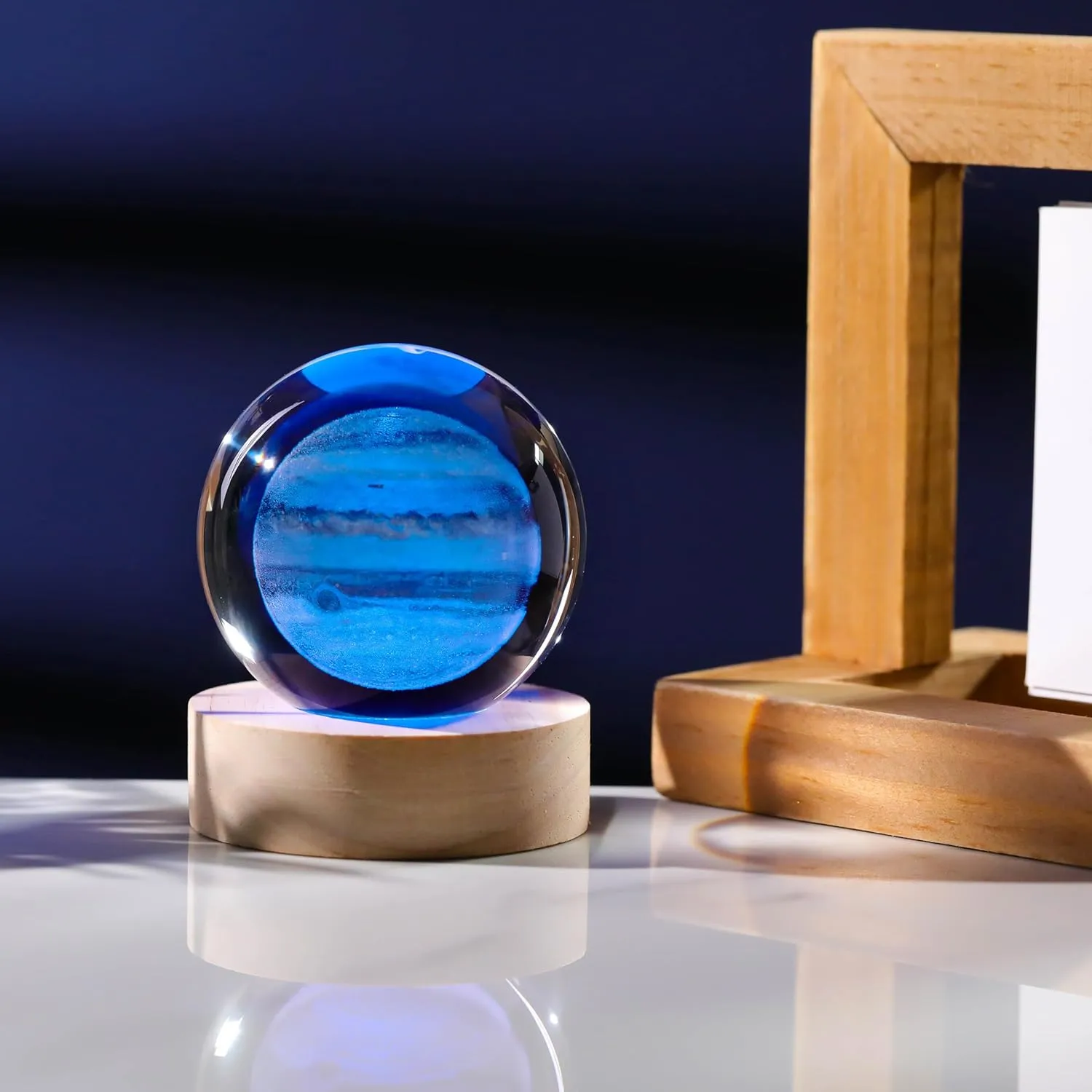 3D Jupiter Planet Gifts - Solar System Crystals Ball 60mm - Glass Animals Figurine - Birthday Gift for Best Friend or Lovers - Paperweight