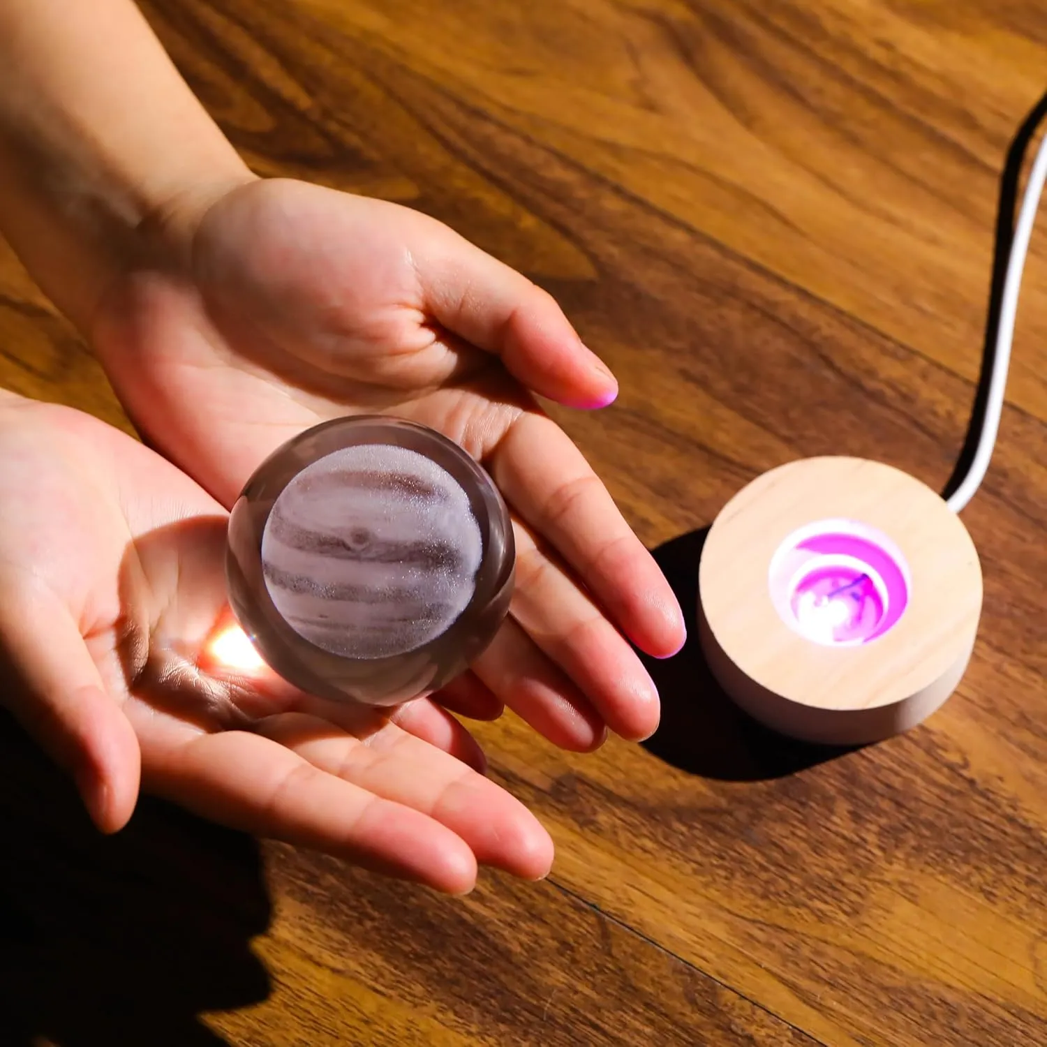 3D Jupiter Planet Gifts - Solar System Crystals Ball 60mm - Glass Animals Figurine - Birthday Gift for Best Friend or Lovers - Paperweight