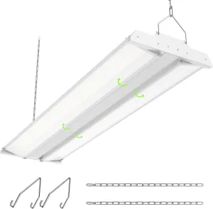 3FT Led High Bay Light 300W, 40500LM 5000K Linear High Bay Shop Lights 0-10V Dimmable, Angle Adjustable Hardwire 100-277V Hanging Light Fixture for Workshop, Supermarket, Warehouse