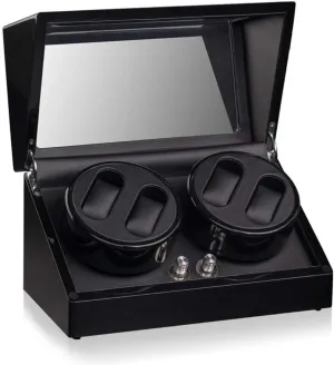4 0 Automatic Mechanical Watch Box Winder Automatic Table Box Full Rotation Table Watch Winder, Black Watch Box