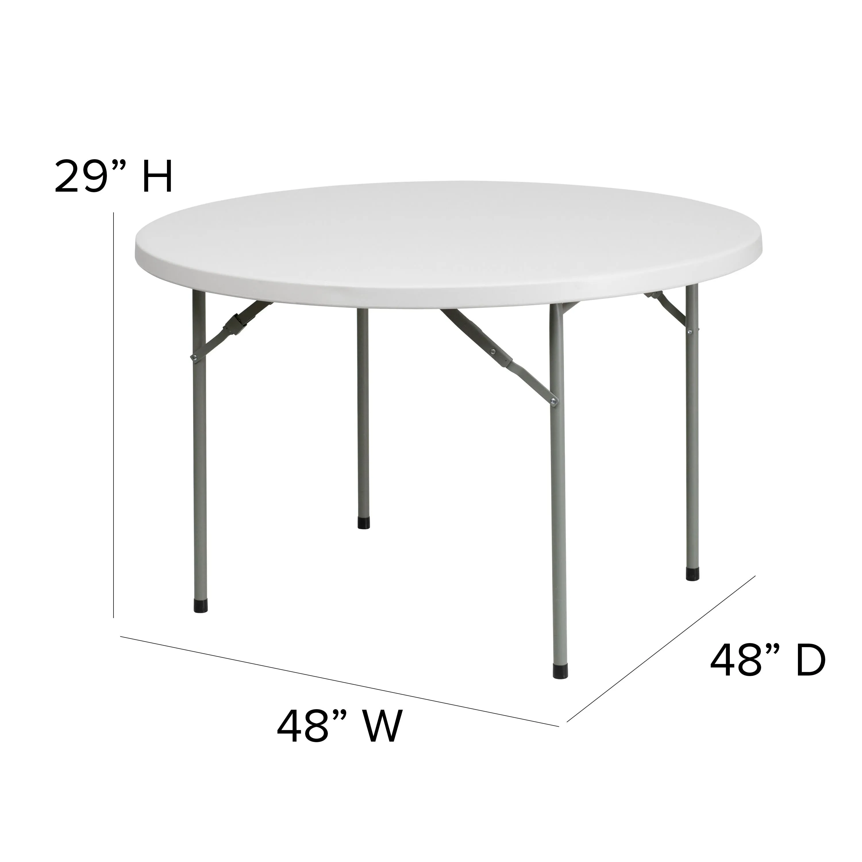 4-Foot Round Plastic Folding Table