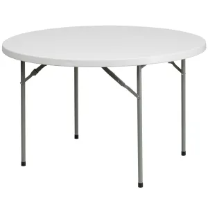 4-Foot Round Plastic Folding Table