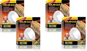 (4 Pack) Exo Terra Solar-Glo High Intensity Self-Ballasted Uv/Heat Mercury Vapor Lamp, 125 Watt