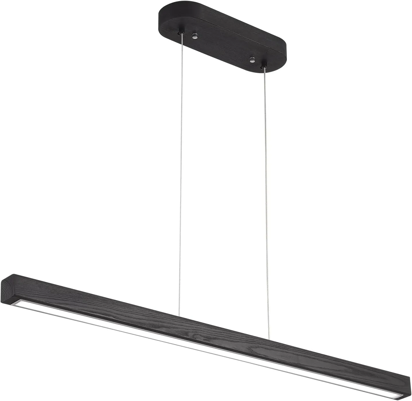 47" Black Linear Pendant Light Wooden Led Linear Pendant Light Fixtures Ceiling Hanging Dimmable Pendant Lights for Dining Room Kitchen Island Pool Table Lights Black Wood Finish