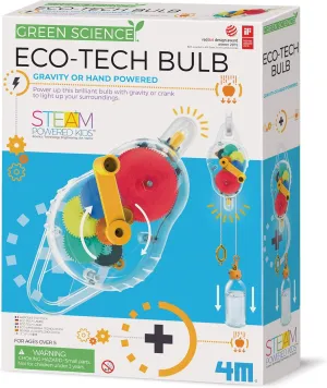 4M Eco-Tech Bulb, Gravity or Hand Powered, Green Science Kit, STEAM Powered Kids