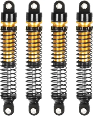 4PCS Aluminum Threaded Shock Absorber Oil Damper for 1/12 Mini Crawler 1/18 RC Crawler Car TRX4M TRX4MT Upgrade Parts (Gold, 65mm)