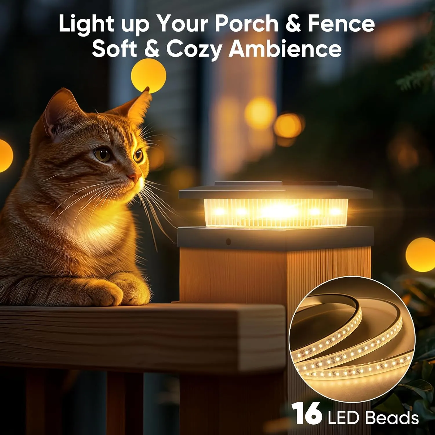 4x4 Post Solar Lights Outdoor: 6 Pack 2 Lighting Modes Fence Deck Cap Lights - Waterproof Solar Powered for Wooden Vinyl Lamp Post Warm White and Cool White - Garden Decor Gifts for Women Mom 2025