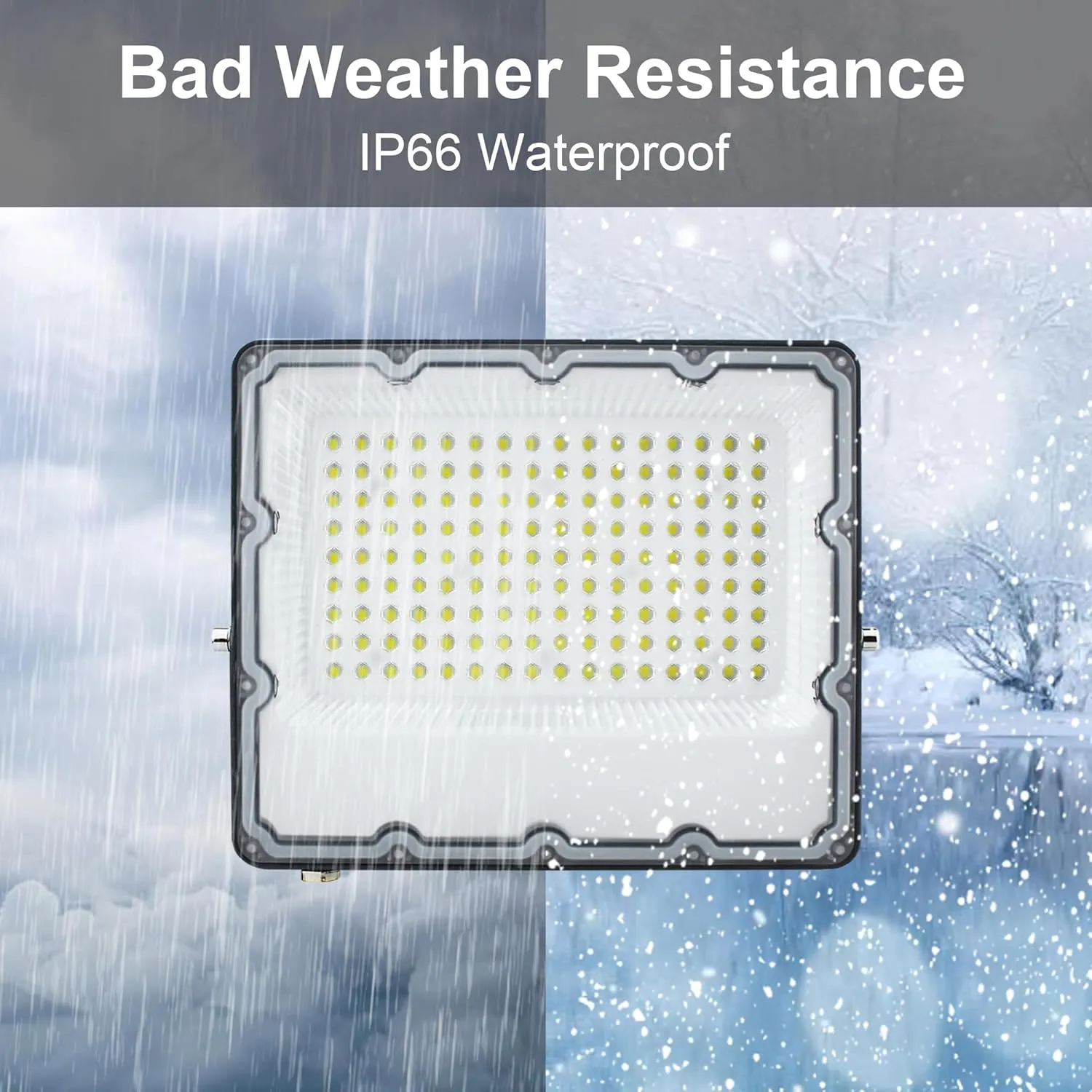 50W Outdoor Flood Light, LED Security Lights Wall Fixtures 6500K 5000LM Illumination, IP66 Waterproof Outdoor White Lighting Projects for Play Ground, Parking Lot, Pathway, Yard (2 Pack)