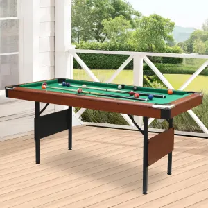 5.5 ft Foldable Billiard Table - Space-Saving Indoor/Outdoor Pool Table with Complete Set of Accessories for Kids & Adults