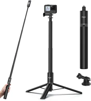 59in Invisible Selfie Stick Tripod for Insta360 X5/X4/GO 3/X3/ONE RS/ONE X2/ONE X/GO 2/ONE R/ONE, ULANZI TT52 Extension Pole Adjustable Waterproof Handle Grip for GoPro DJI Insta 360 and More