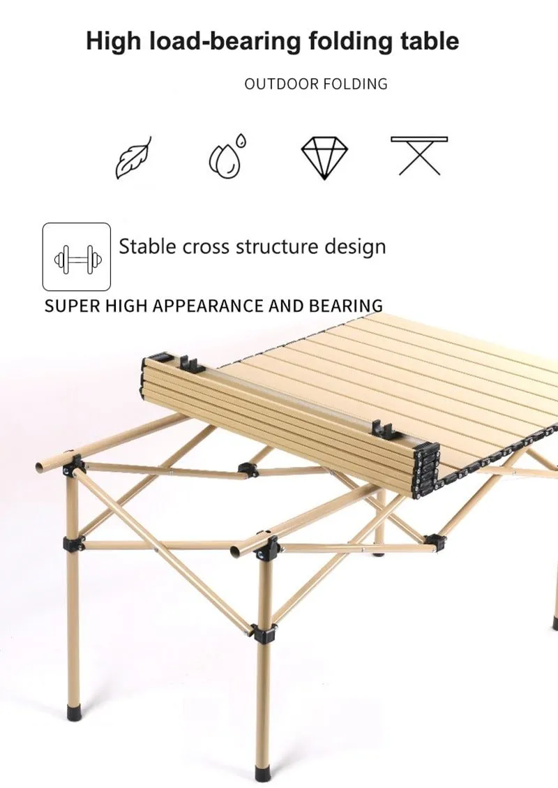 5PCS Folding Table Chairs Aluminium Picnic Table
