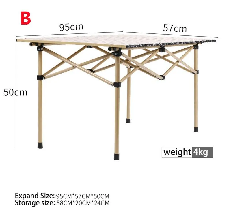 5PCS Folding Table Chairs Aluminium Picnic Table