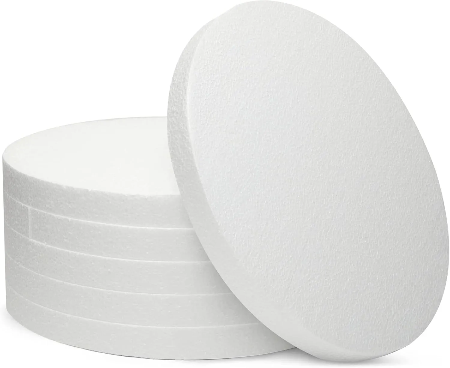 6-Pack 12x12-Inch White Round Foam Circles - 1-Inch Thick Foam Discs for Crafts, DIY Projects, Flower Arrangements & Centerpieces