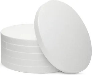 6-Pack 12x12-Inch White Round Foam Circles - 1-Inch Thick Foam Discs for Crafts, DIY Projects, Flower Arrangements & Centerpieces