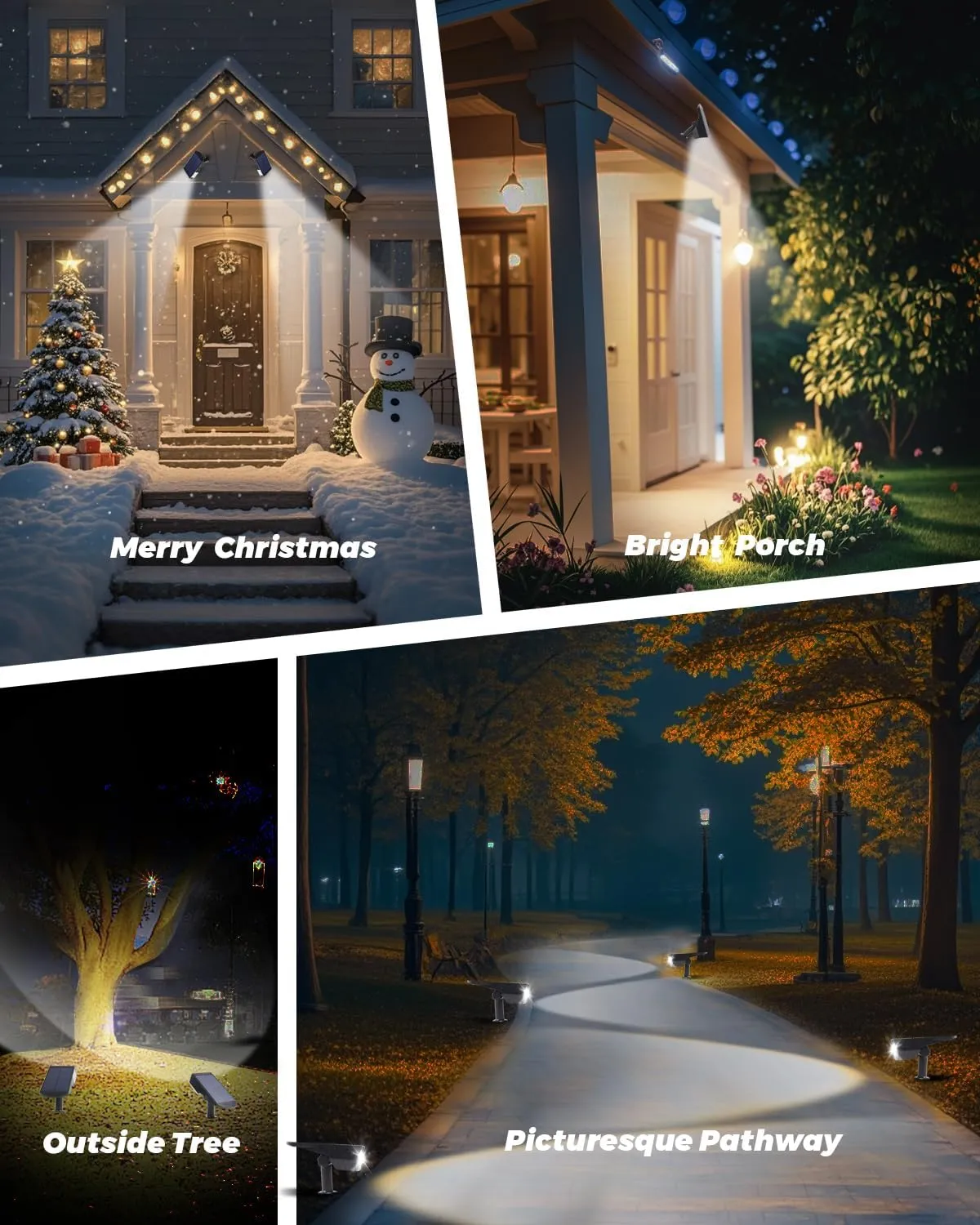 6 Pack Solar Powered Outdoor Spot Lights Outside Waterproof 20 LEDs Landscape Spotlights Dusk to Dawn for House Yard Tree, Plants, Walls, Path, Garden, Statues, Superior Accent Lamp Cool White