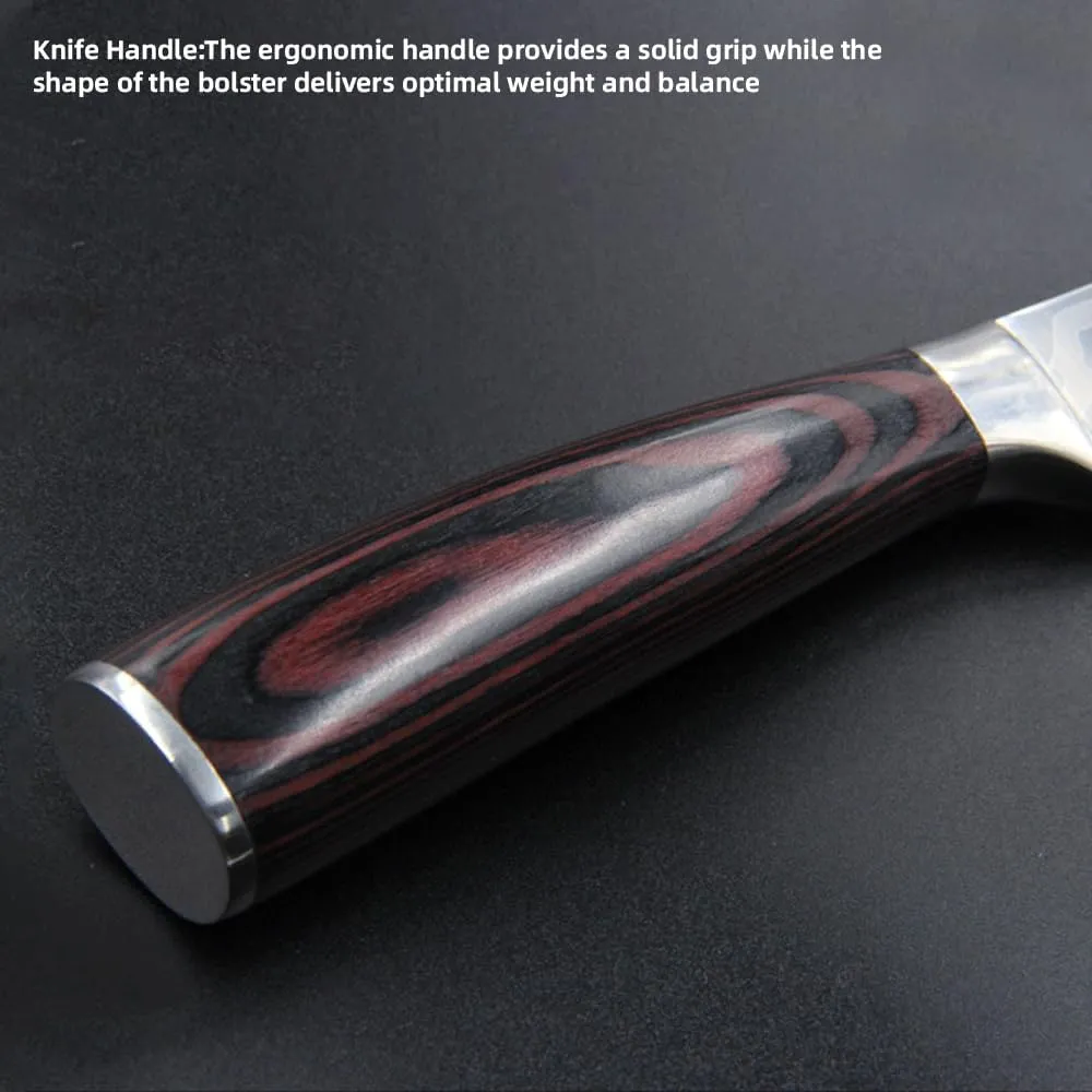 7PCS Kitchen Knife Set, Professional Japanese Chef Knives with High Carbon Stainless Steel Ultra, Sharp Aikido Knife Set for Cooking Meat, Fruits, Vegetables.