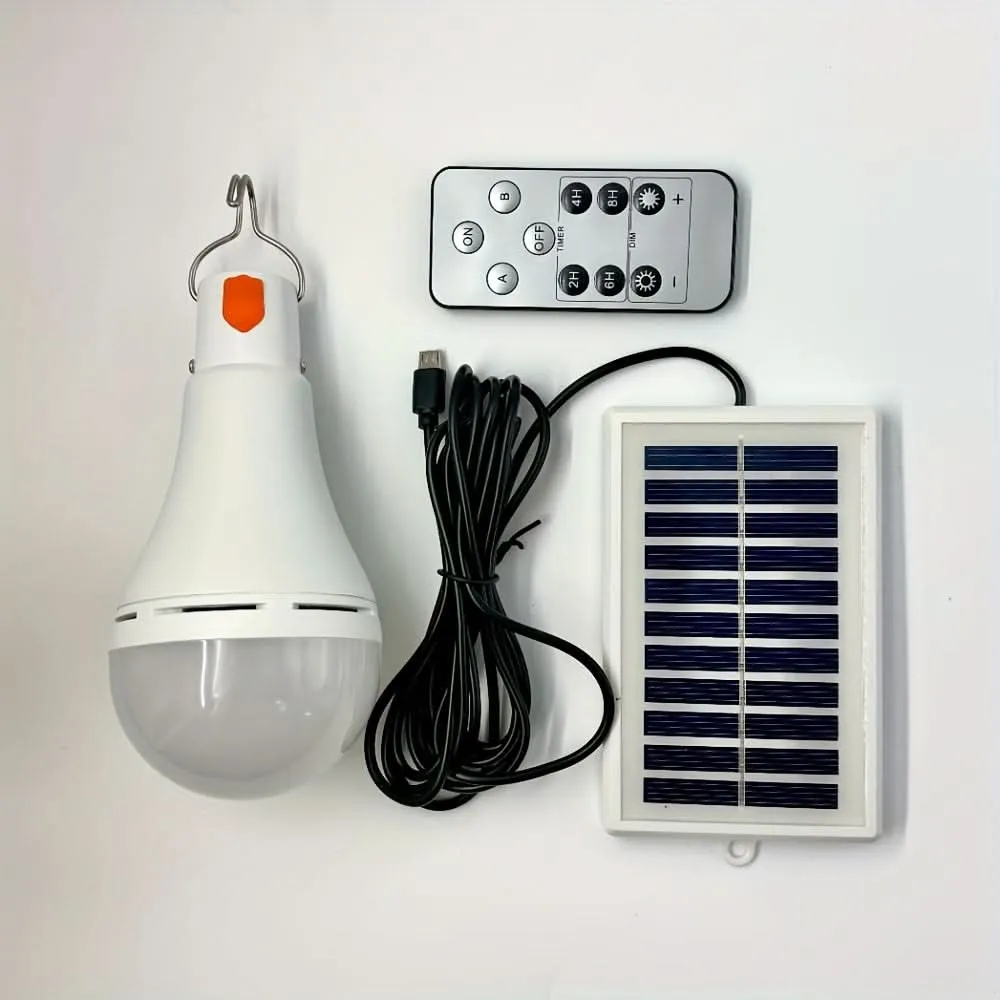 7W Solar LED Light Bulb with Remote