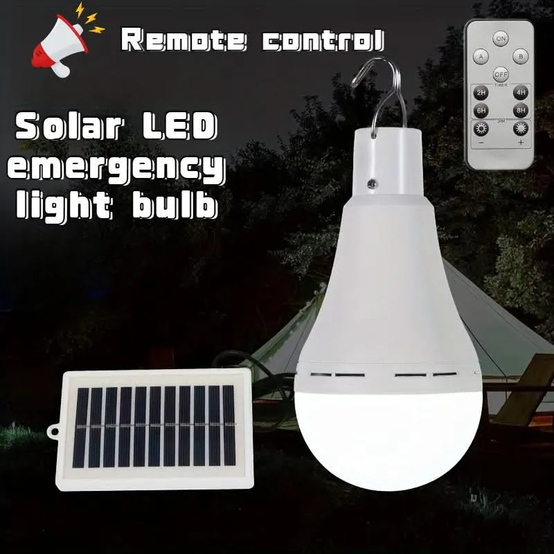 7W Solar LED Light Bulb with Remote