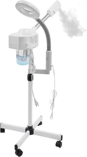 800W Professional 2 in 1 Facial Steamer with 3X/5X Magnifying Lamp, Height Adjustable Face Steamer for Skin Care for Home Spa Beauty Salon Esthetician
